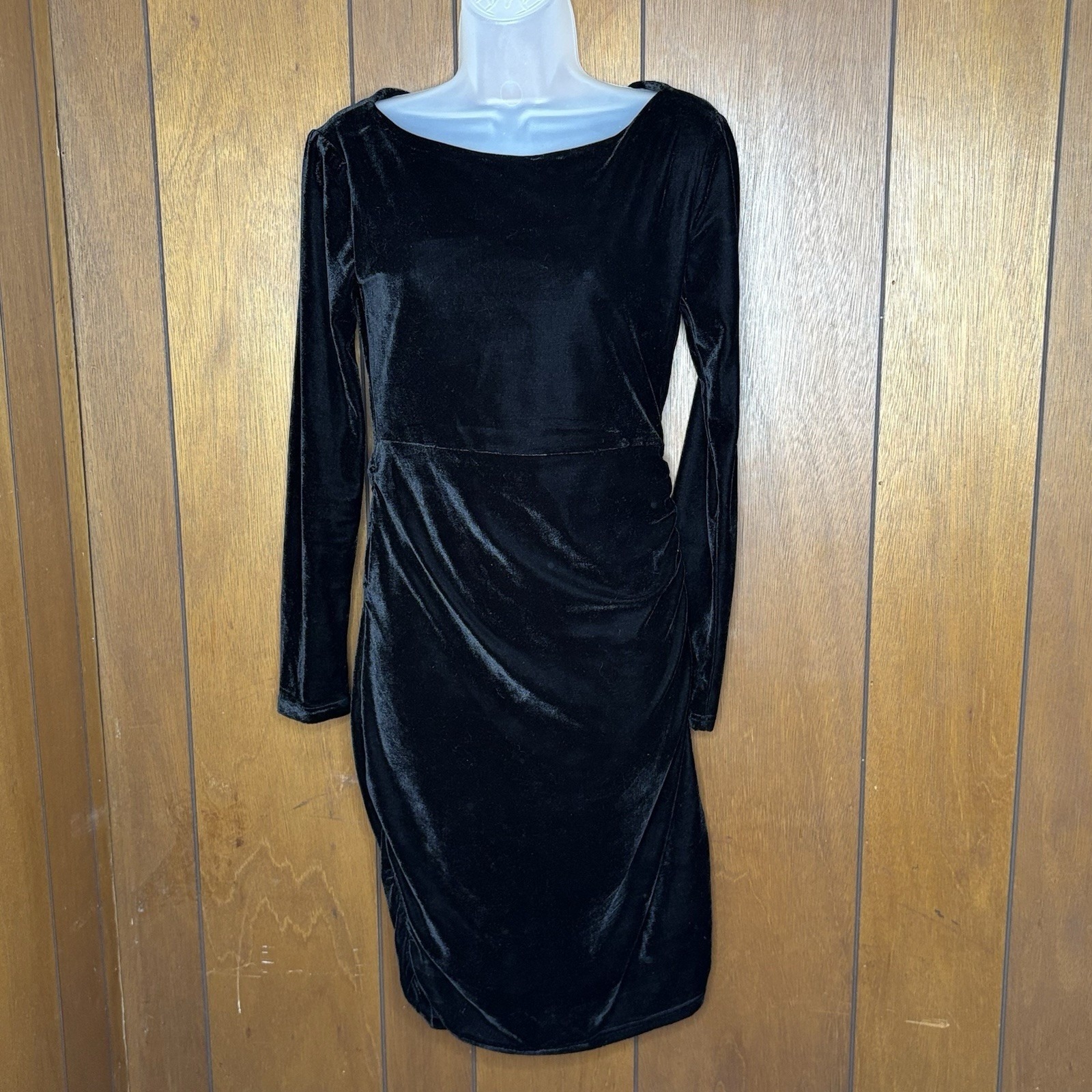 Velvet Whimsigoth Bodycon Dress S Black Dark Fairy Vamp Grunge Y2k Formal Party